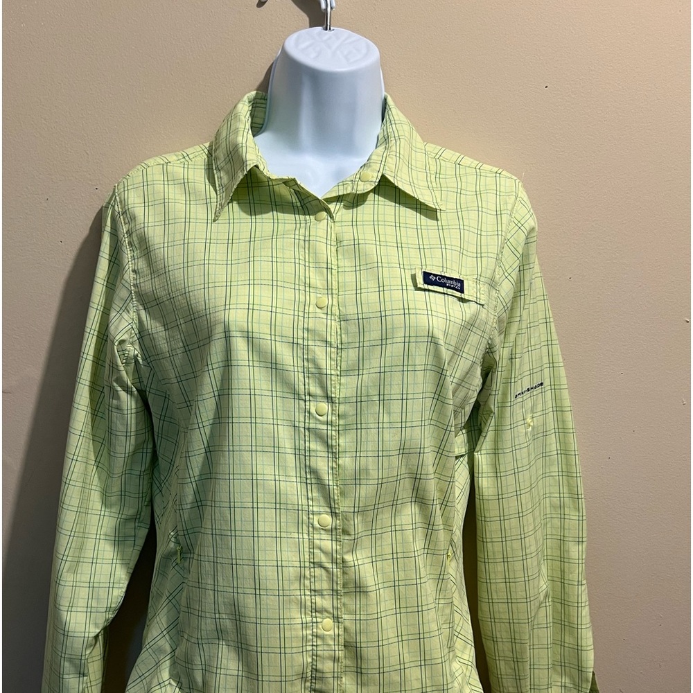 Long sleeve, plaid, yellow, green, button down, Omni-shade